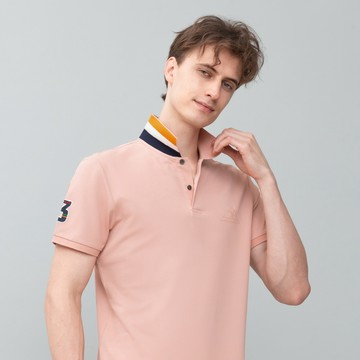 oillio 男裝 暢銷翻領POLO衫 刺繡logo 淺粉色 26561652