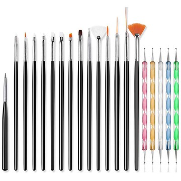 美甲凝膠筆 圓筆 平筆 花磚筆 拉線筆 彩繪筆 點珠筆 美甲筆 凝膠筆刷美甲筆刷 美甲工具 光撩膠 光撩指甲油