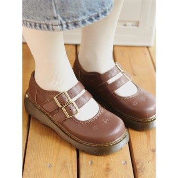 DARKRAY森系軟妹萌妹古著瑪麗珍兩條帶百搭馬丁大頭小皮鞋