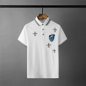 飛翼刺繡夏季男裝帶領修身T恤男士商務翻領休閑半袖短袖polo衫男