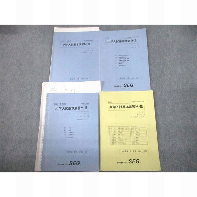 UE10-063 SEG 高2/3 受験文系数学M 大学入試基本演習M-0/I/II/III テキスト 2019 冬期/V期/春期/I・II期 計4冊  大澤裕一 25S0D | LINEショッピング