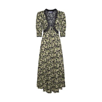 Rixo - Marais Floral Green Viscose Amina Dress