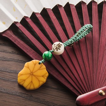 荷葉鑰匙鏈掛件創意汽車鑰匙扣男士女士鑰匙圈環鎖匙扣手工編織繩