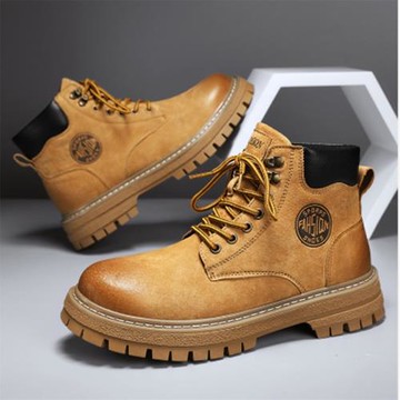 馬丁靴2024新款真皮經典大黃靴加絨保暖踢不爛防水休閑男鞋戶外