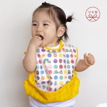 日本cocowalk 無袖防水圍兜衣- 好餓的毛毛蟲  (2色) - 藍色