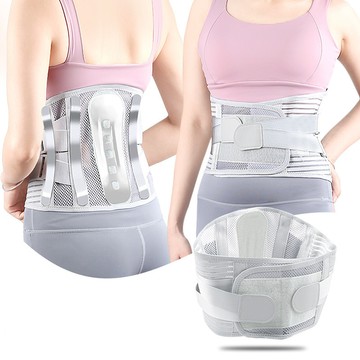 大友los2487四季通用透氣護腰帶仿生腰托鋼板支撐雙重彈力帶可調運動護腰帶