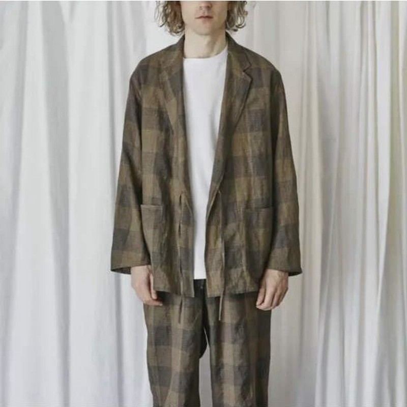 COMOLI コモリ 日本製 Wool Ramie Check Jacket ウールラミーチェック