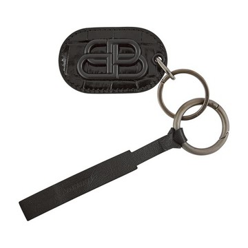 BB Embossed Leather Keyring