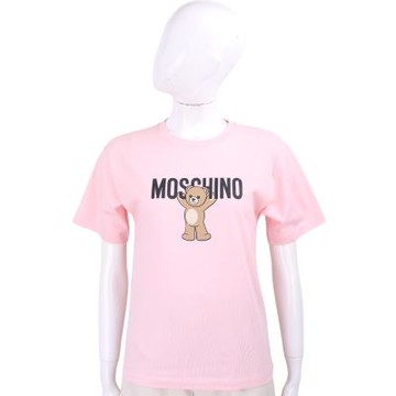 MOSCHINO 童裝 舉字泰迪熊 粉色純棉短袖TEE T恤