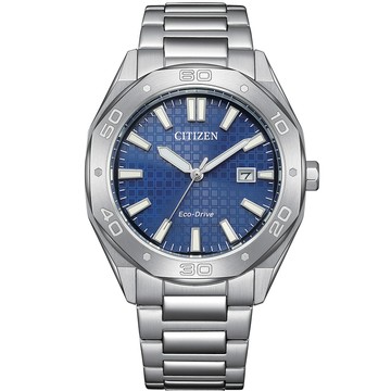 CITIZEN 光動能 八角形 日期 夜光 男錶 手錶-41mm藍 BM7630-80L