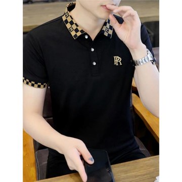 翻領POLO男士短袖T恤夏季潮牌商務休閑襯衫領體恤純色棉半袖上衣