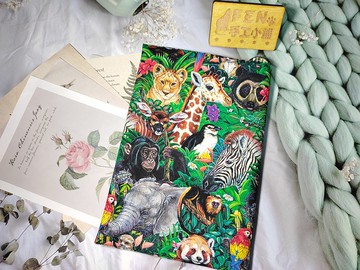動物系列-設計款薄棉布料森林動物們布書套-手冊套-布書衣A5/25K