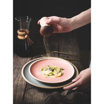 七點生活陶瓷復古芝麻釉餐盤牛排盤意面盤北歐西餐盤沙拉盤家用