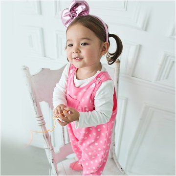 Augelute Baby  長袖包屁衣加吊帶褲2件組 60263