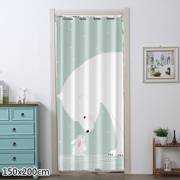 【傢飾美】新款式北歐系打孔穿桿式拉簾風水簾150x200cm (贈桿子)