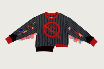 不說明天立體繡羊毛上衣