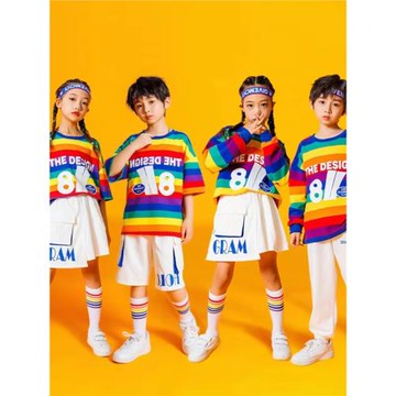 國慶兒童啦啦隊演出服爵士舞蹈表演服小學生運動會班服啦啦操服裝