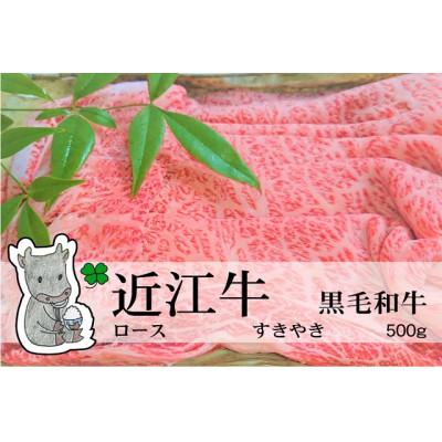 ふるさと納税 高島市 実生庵の黒毛和牛近江牛  ロース すきやき用 500g 冷蔵 MS41