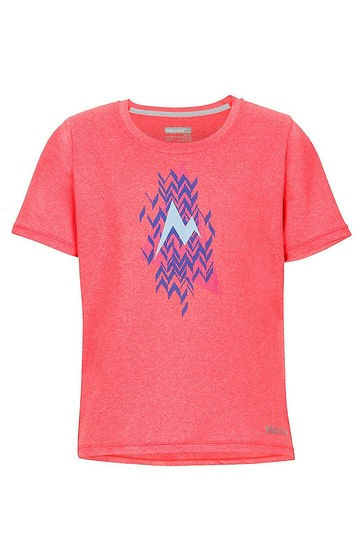童裝├登山樂┤美國 Marmot G Post Time Tee 快乾短袖上衣-Bright Pink Heather # 59220-8589