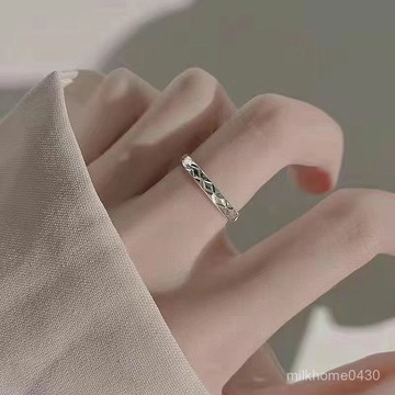 💕限時下殺💕【甜美風格】純銀925菱形戒指ins小衆設計高級指環時尚輕奢開口食指