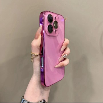【現貨】電鍍玻璃鏡頭膜 鏡子背板 防摔手機殼 適用於iPhone16 i15 i14 i13 i12 i11 保護殼
