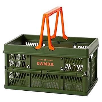 Damda 大摺疊購物籃 軍綠色 附蓋  1個