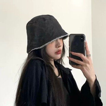 漁夫帽 帽子 韓國同款 男 女 2色 現貨 水洗 毛邊 遮陽帽 水桶帽 盆帽 素顏 遮臉帽 遮眼帽 小臉 SC021