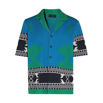 Alanui - Blue Forest Cotton Jacquard Cardigan