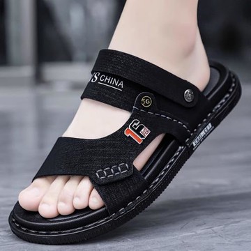 涼鞋男士夏季2026新款防滑軟底開車兩用拖鞋男戶外休閑運動沙灘鞋
