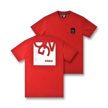 KINGO男款｜紅色印花T恤 411118