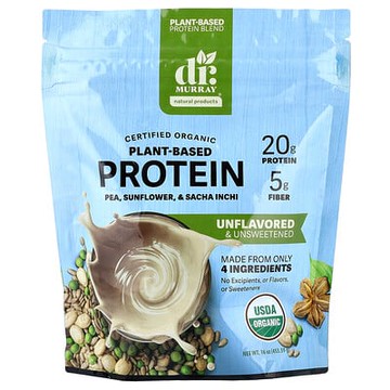 Dr. Murray's, Organic Plant-Based Protein, Unflavored & Unsweetened, 16 oz (453.59 g)