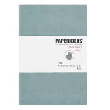 PAPERIDEAS 軟皮筆記本 點陣 A5  100g/㎡ 軟封面  霧藍  1本