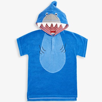 英國 JoJo Maman BeBe 嬰幼兒/兒童游泳浴巾_大鯊魚(JJH2864)