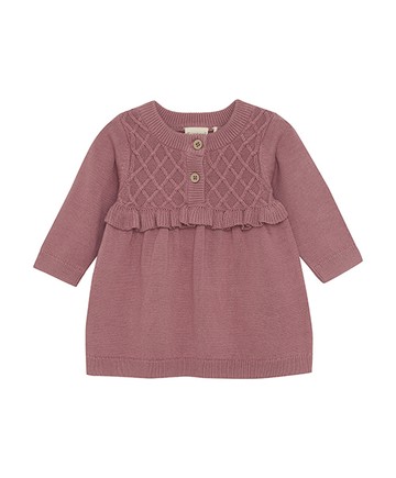 素面桃紅長袖洋裝86cm