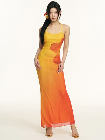 泳衣女魚尾漸變撞色辣妹性感純欲氛圍感溫泉度假比基尼【木屋雜貨】