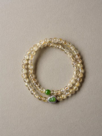 未時vishi 天然金發晶碧玉葫蘆2圈招財手鏈串珠女禮物