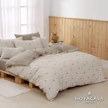 HOYACASA 精梳棉兩用被床包組(天絲入棉30%)｜萌熊物語｜(單人/雙人/加大)