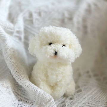 萌寵比熊犬毛根手作 擬真蓬鬆小狗擺飾