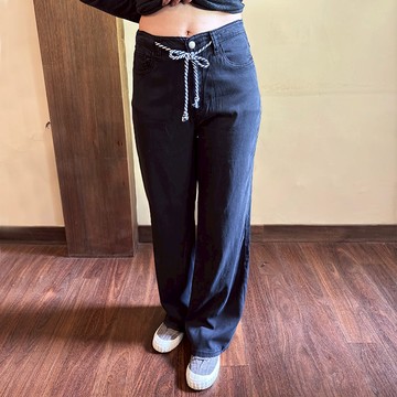 花木馬日系女裝綁帶簡約百搭長褲