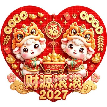 臺灣出貨💥【可開發票】新款愛心祝福貼紙壁畫羊年生肖賜福牆貼平面背膠粘貼畫防水門貼