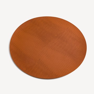 純色素雅 38cm 壓紋圓形餐墊│棕│單品