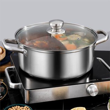 304不銹鋼火鍋鴛鴦鍋清湯鍋電磁爐鍋加厚復底大容量商用家用火鍋