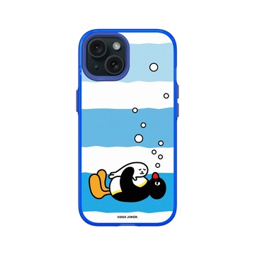 iPhone 15 Clear 激光藍 - Pingu 企鵝家族 - Pingu ＆小海豹