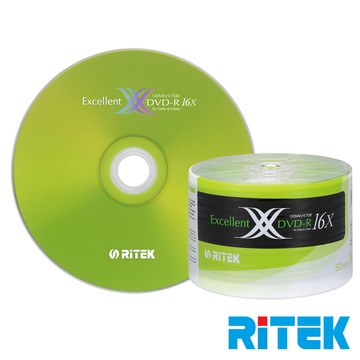 RIDATA RITEK 16x DVD-R 4.7GB X版/50片裸裝