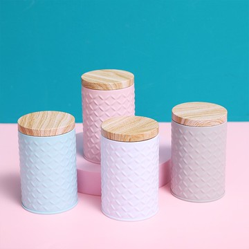 桌面儲物收納盒零食密封罐茶葉罐餅干盒糖果盒空盒圓形包裝盒鐵盒