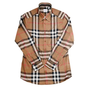 BURBERRY 品牌經典格紋長袖襯衫