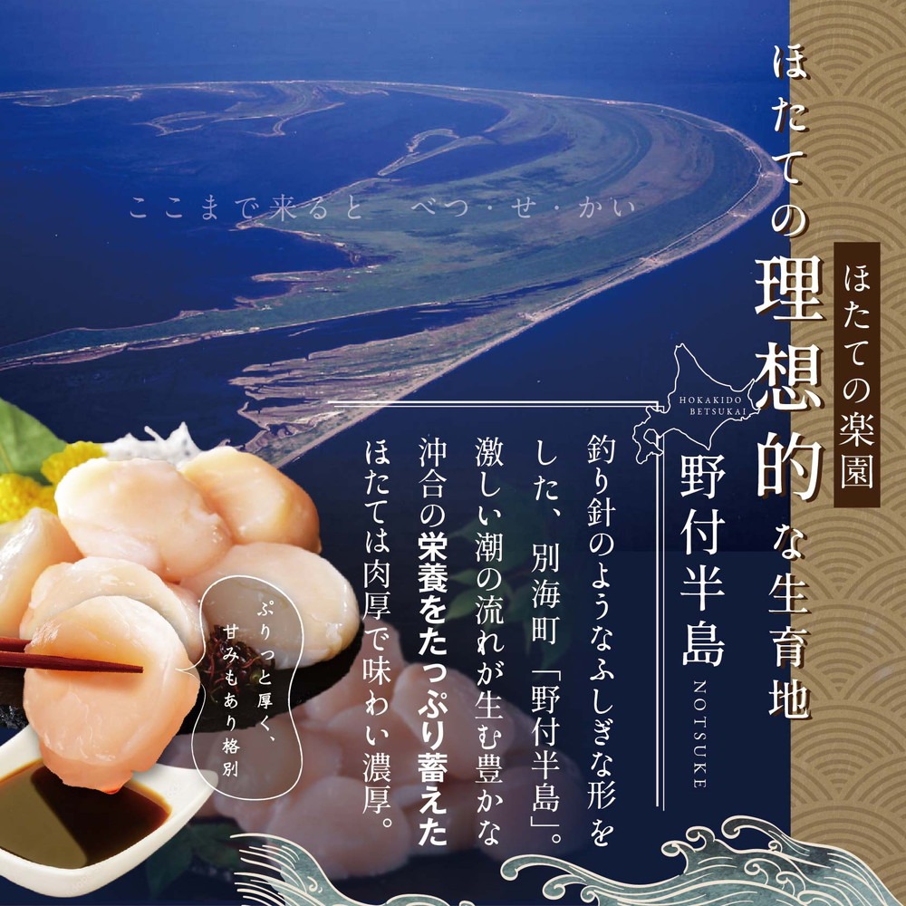 大人気！刺身！バター焼き！ホタテ の中の ほたて 野付の 帆立 を知り尽くす 野付漁協自ら加工だから 旨さ 訳あり ホタテ 産直 送料無料 ｢野付産 冷凍 ホタテ 1kg 特大 ｣