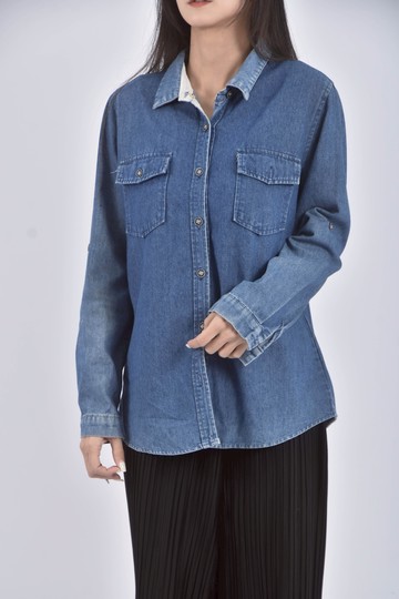 (S) eyeoneye丹寧牛仔藍色長袖上衣