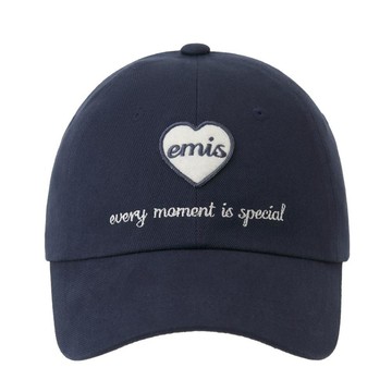 韓國 emis HEART WAPPEN BALL CAP 韓製 愛心刺繡棒球帽 深藍NAVY