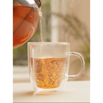 Bodum波頓BISTRO耐熱雙層透明帶把牛奶咖啡泡茶扎啤酒果汁水杯子